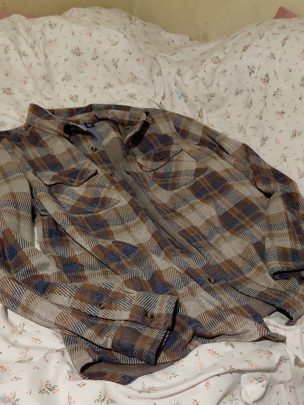 Chaps Blue and Brown Plaid Button-Down Shirt - Picture 8 of 9